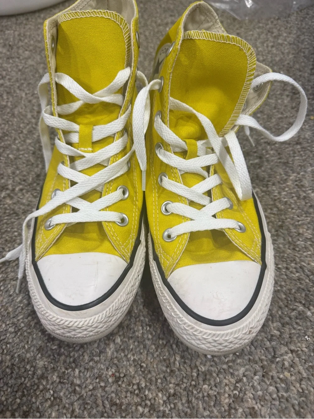 Converse Kids Yellow High-Top Canvas Sneakers with White Laces